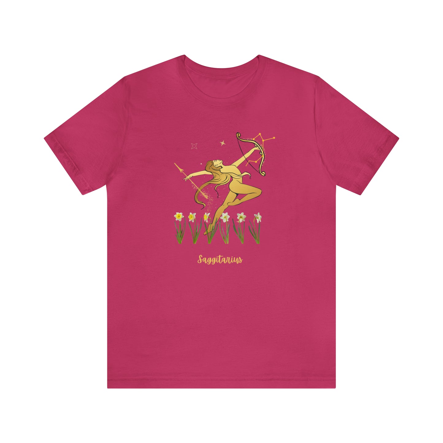 Sagittarius Nymph & Stars T-Shirt | Fun Sagittarius T-Shirt | Zodiac T-Shirt | Zodiac Sign Shirt | Astrology | Star Sign | Unisex Jersey Short Sleeve Tee