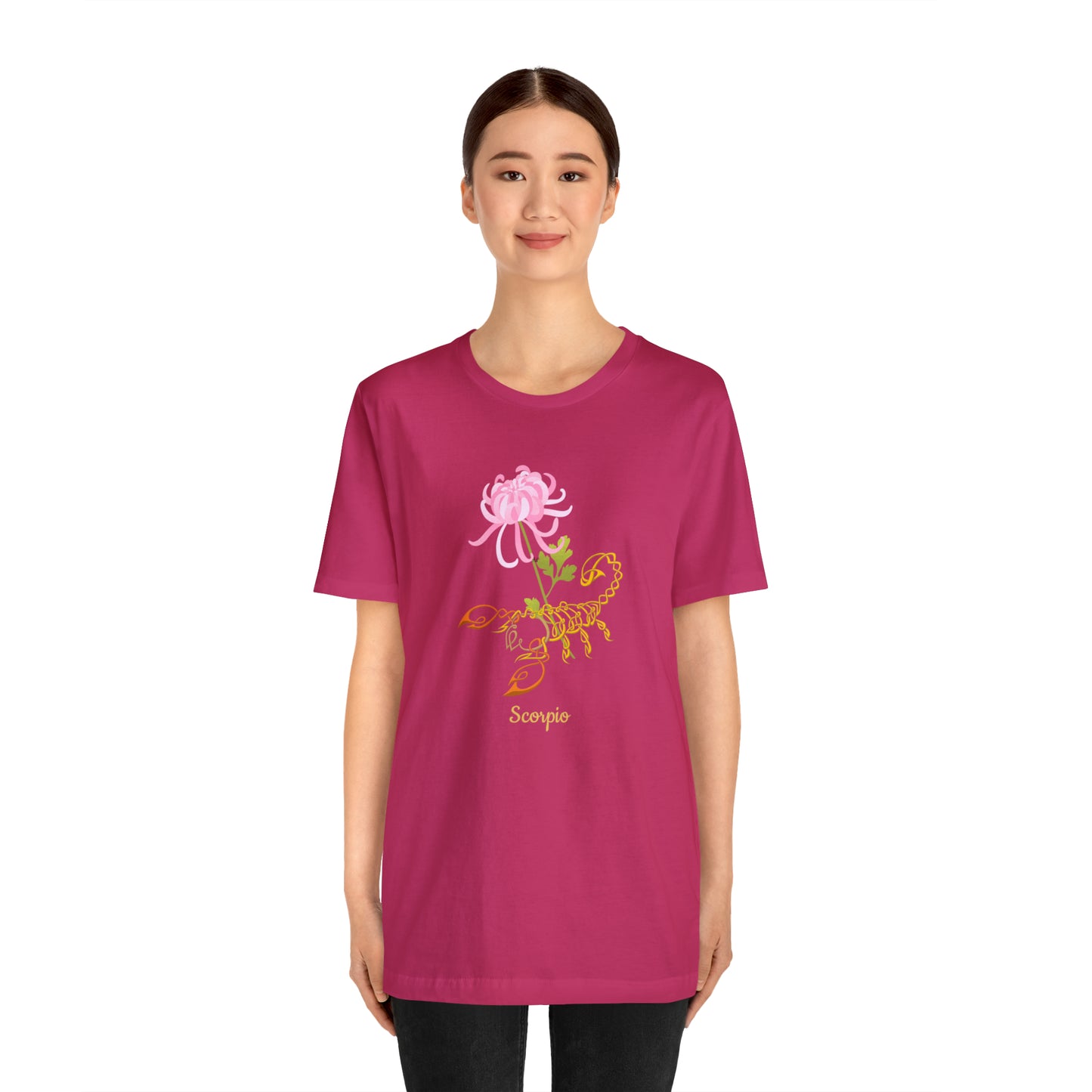 Scorpion & Flower AF T-Shirt | Fun Scorpio T-Shirt | Zodiac T-Shirt | Zodiac Sign Shirt | Astrology | Star Sign | Unisex Jersey Short Sleeve Tee