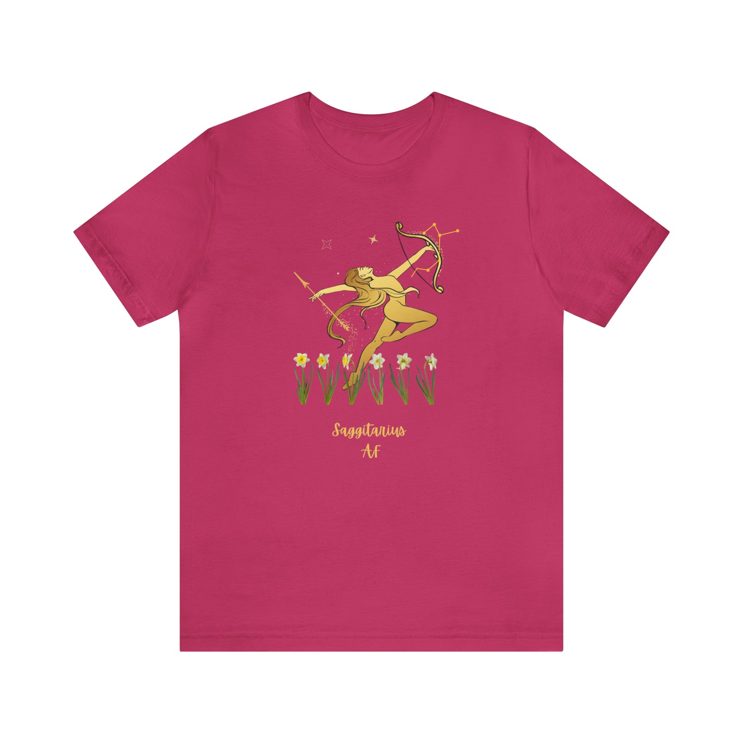 Sagittarius Nymph & Stars AF T-Shirt | Fun Sagittarius T-Shirt | Zodiac T-Shirt | Zodiac Sign Shirt | Astrology | Star Sign | Unisex Jersey Short Sleeve Tee