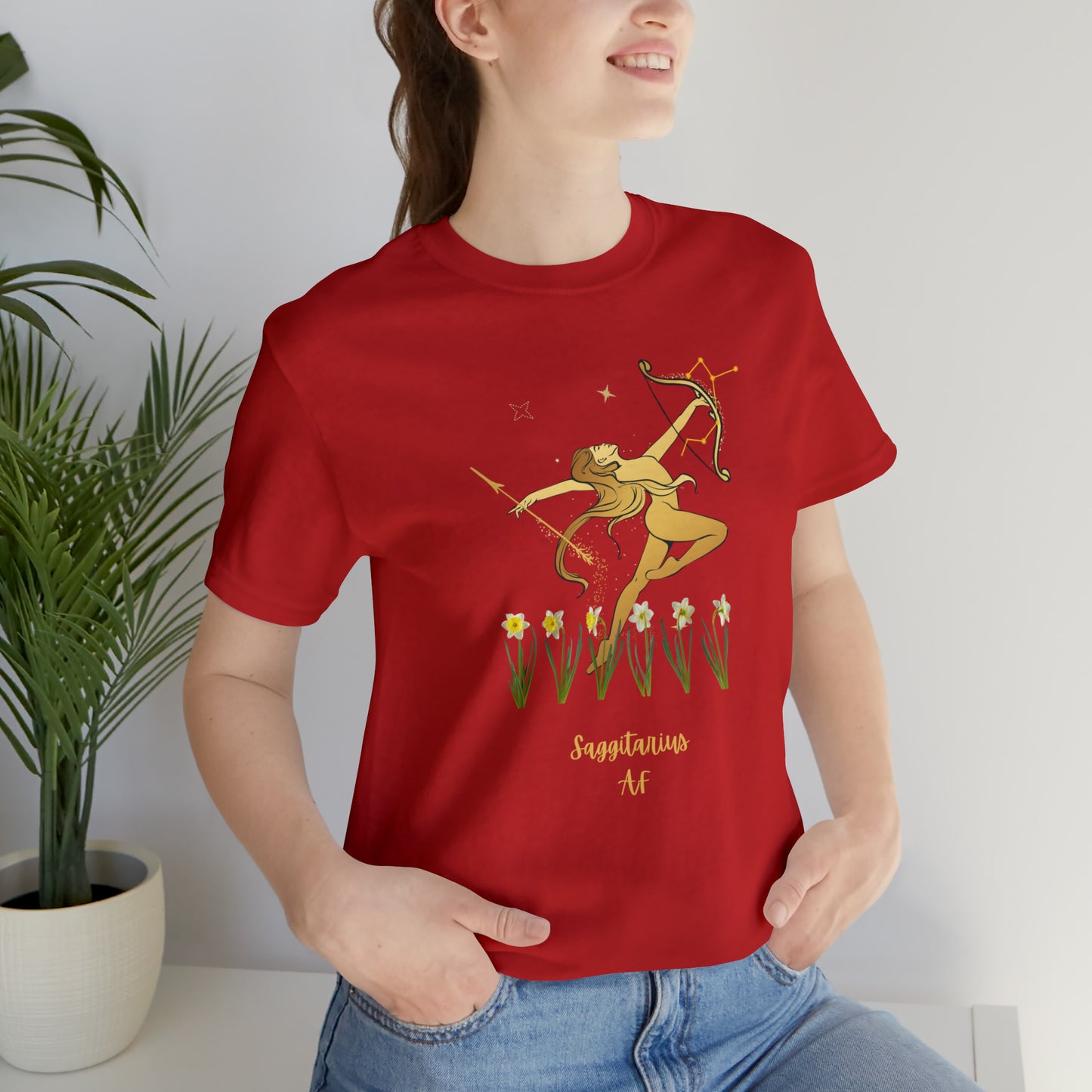 Sagittarius Nymph & Stars AF T-Shirt | Fun Sagittarius T-Shirt | Zodiac T-Shirt | Zodiac Sign Shirt | Astrology | Star Sign | Unisex Jersey Short Sleeve Tee