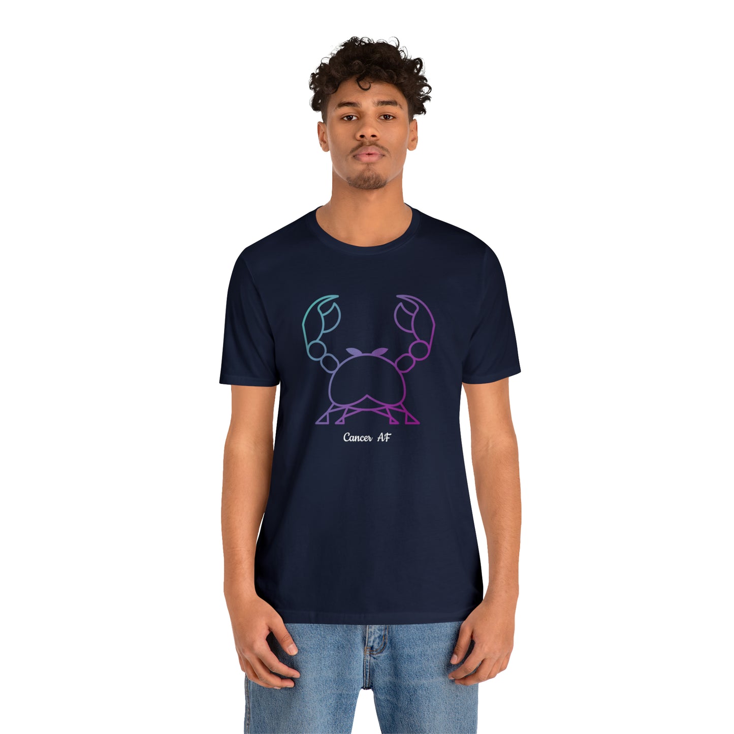 Cancer AF T-Shirt | Fun Cancer Crab T-Shirt | Zodiac T-Shirt | Zodiac Sign Shirt | Astrology | Star Sign | Unisex Jersey Short Sleeve Tee