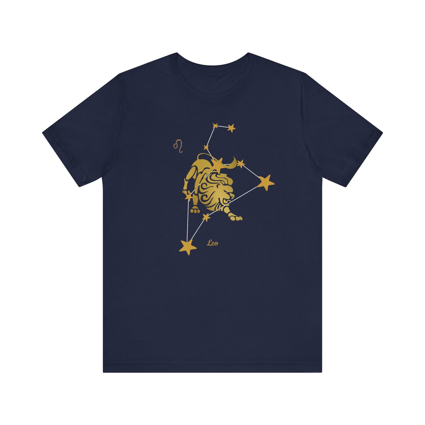Leo Lion Symbol White Line T-Shirt | Fun Leo T-Shirt | Zodiac T-Shirt | Zodiac Sign Shirt | Astrology | Star Sign | Unisex Jersey Short Sleeve Tee