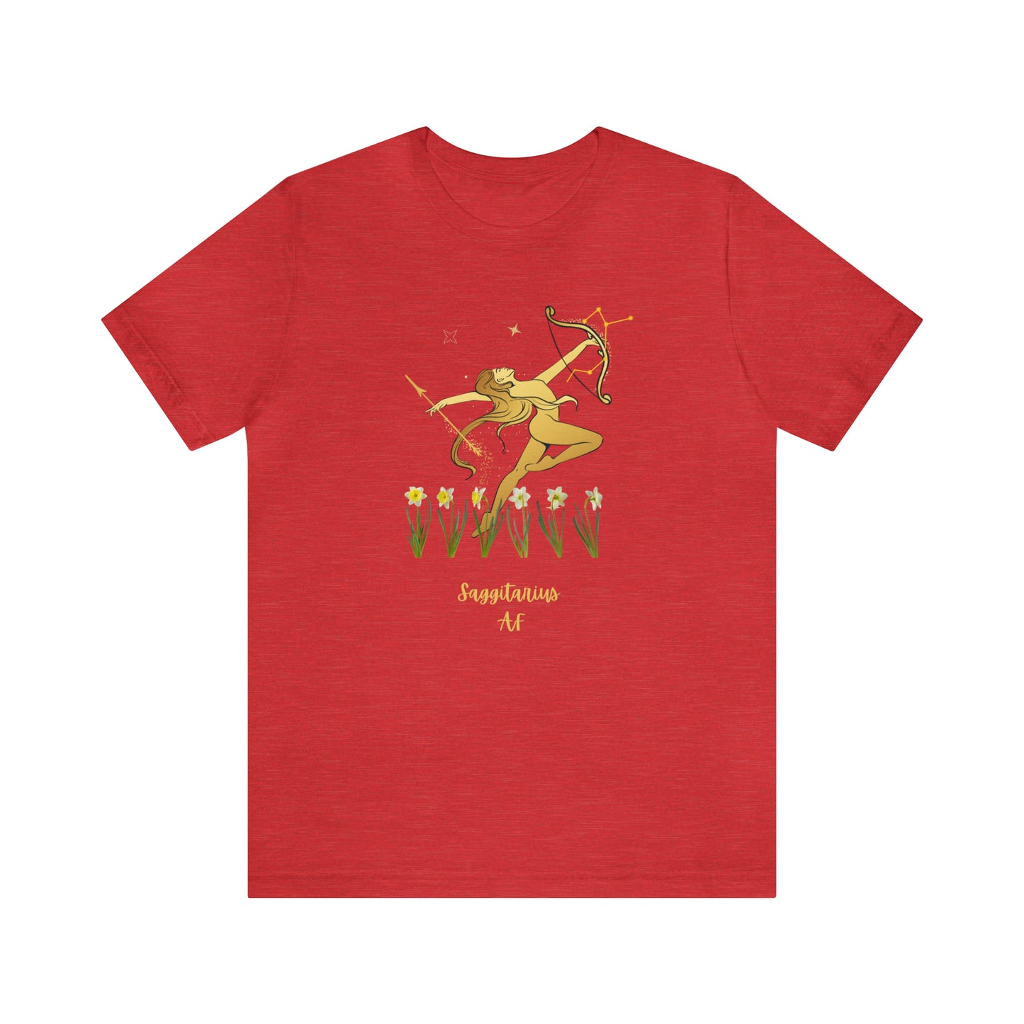 Sagittarius Nymph & Stars AF T-Shirt | Fun Sagittarius T-Shirt | Zodiac T-Shirt | Zodiac Sign Shirt | Astrology | Star Sign | Unisex Jersey Short Sleeve Tee