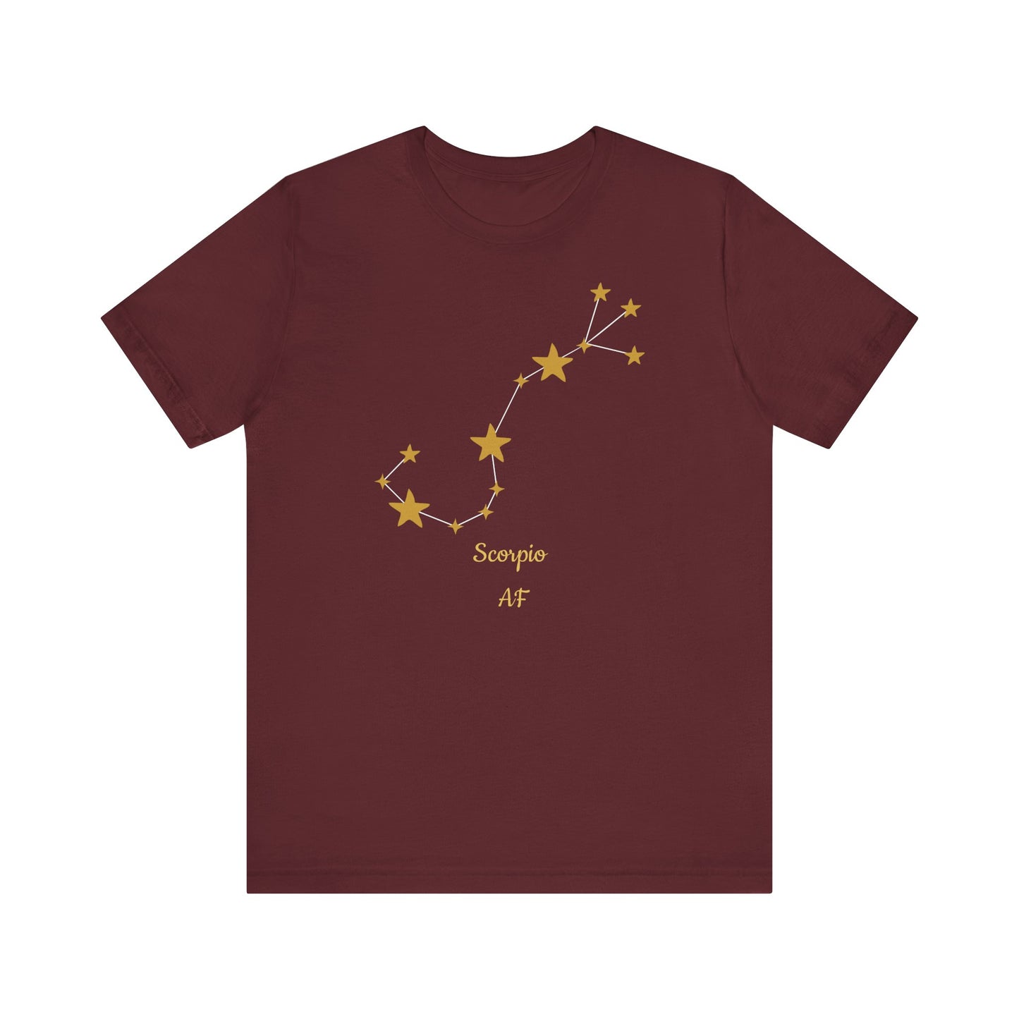 Scorpio AF Stars T-Shirt | Fun Libra T-Shirt | Zodiac T-Shirt | Zodiac Sign Shirt | Astrology | Star Sign | Unisex Jersey Short Sleeve Tee