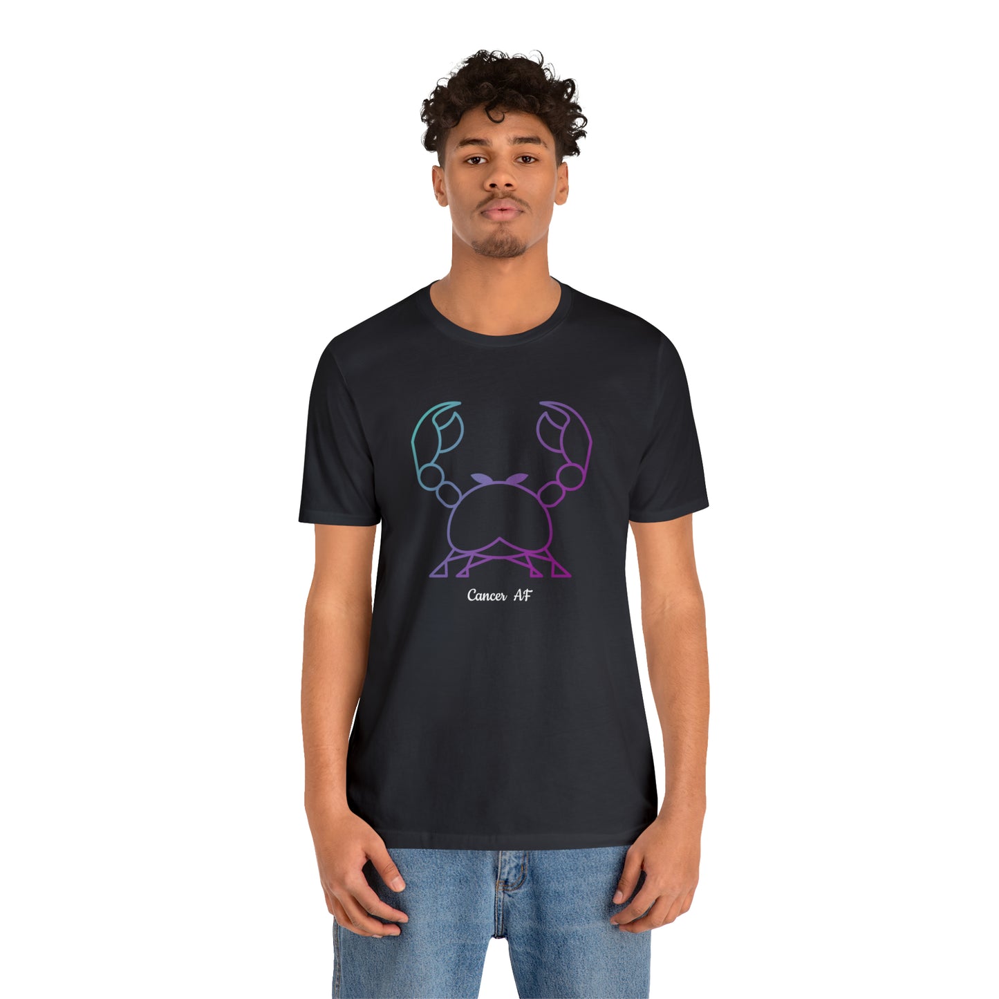 Cancer AF T-Shirt | Fun Cancer Crab T-Shirt | Zodiac T-Shirt | Zodiac Sign Shirt | Astrology | Star Sign | Unisex Jersey Short Sleeve Tee