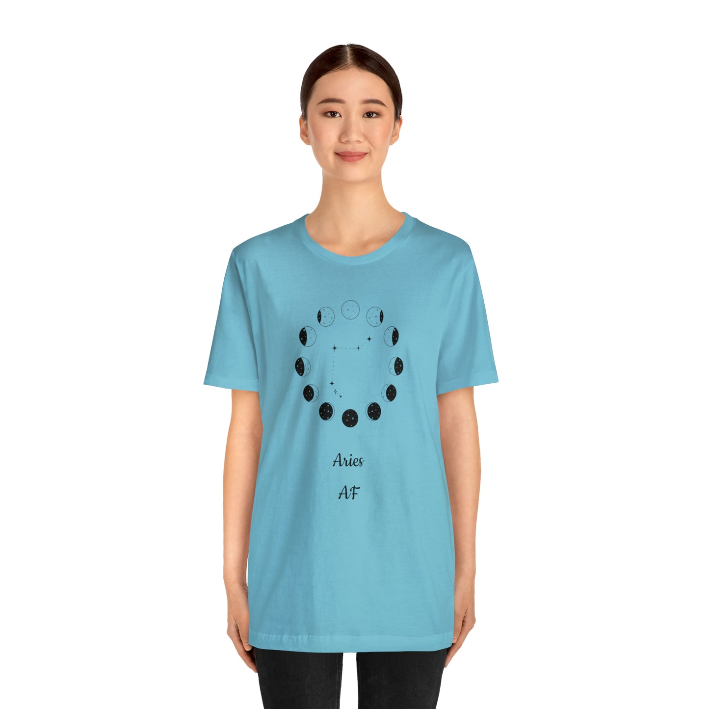 Aries Moon Cycle AF T-Shirt | Fun Aries T-Shirt | Zodiac T-Shirt | Zodiac Sign Shirt | Astrology | Star Sign | Unisex Jersey Short Sleeve Tee
