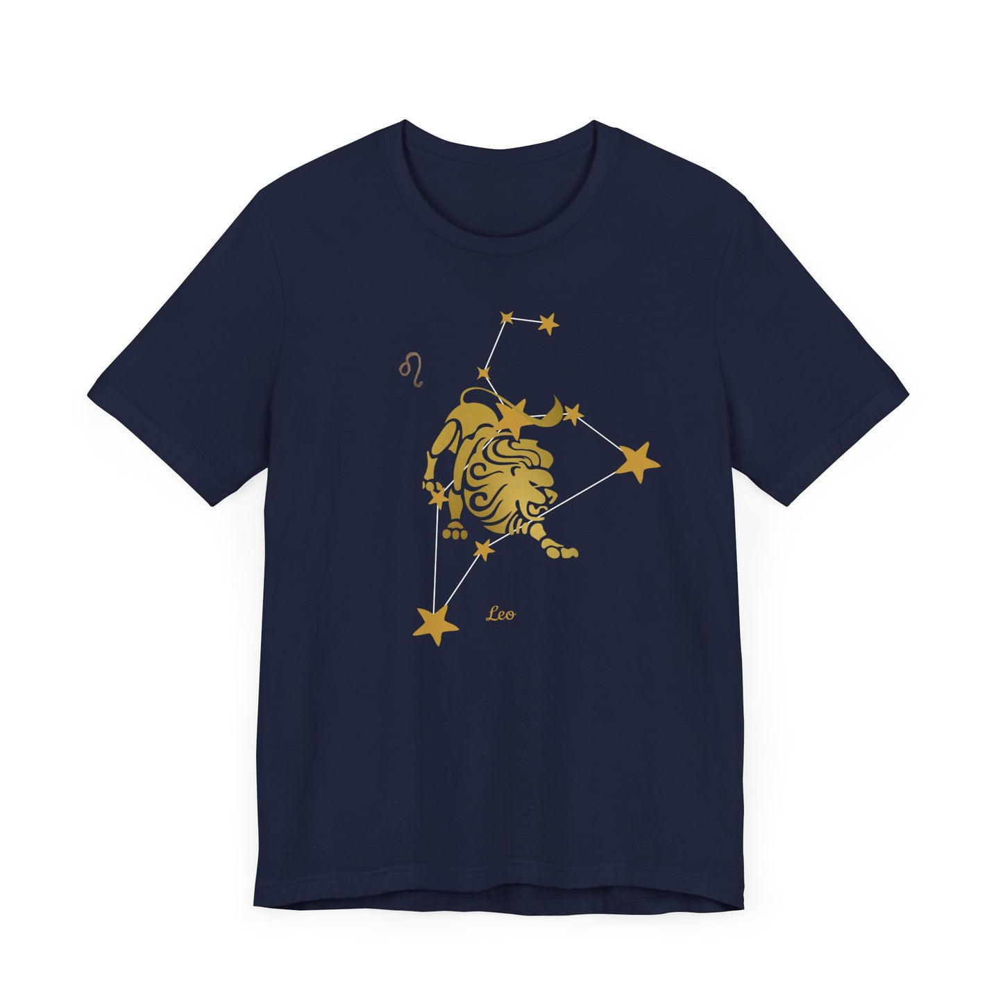 Leo Lion Symbol White Line T-Shirt | Fun Leo T-Shirt | Zodiac T-Shirt | Zodiac Sign Shirt | Astrology | Star Sign | Unisex Jersey Short Sleeve Tee