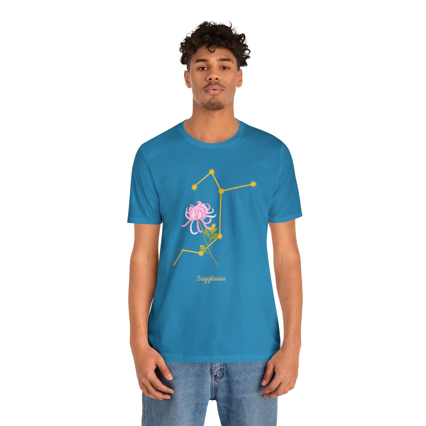 Sagittarius Flower & Stars T-Shirt | Fun Sagittarius T-Shirt | Zodiac T-Shirt | Zodiac Sign Shirt | Astrology | Star Sign | Unisex Jersey Short Sleeve Tee