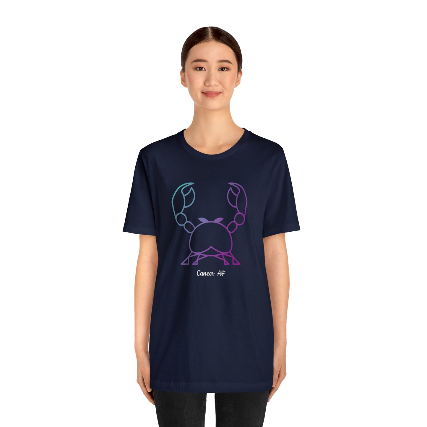 Cancer AF T-Shirt | Fun Cancer Crab T-Shirt | Zodiac T-Shirt | Zodiac Sign Shirt | Astrology | Star Sign | Unisex Jersey Short Sleeve Tee