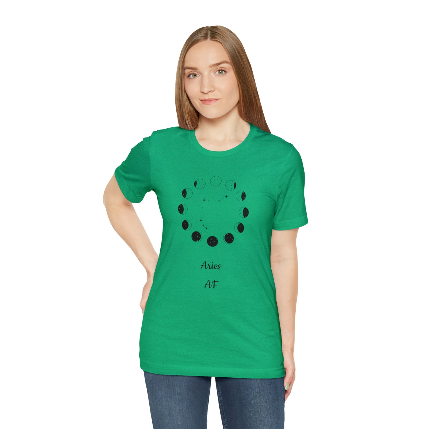 Aries Moon Cycle AF T-Shirt | Fun Aries T-Shirt | Zodiac T-Shirt | Zodiac Sign Shirt | Astrology | Star Sign | Unisex Jersey Short Sleeve Tee