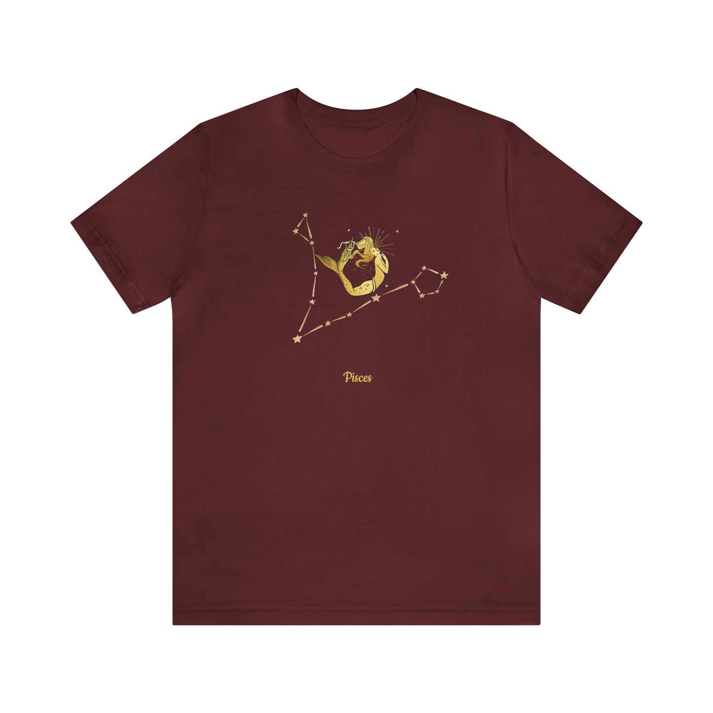 Pisces Stars & Mermaid T-Shirt | Fun Pisces T-Shirt | Zodiac T-Shirt | Zodiac Sign Shirt | Astrology | Star Sign | Unisex Jersey Short Sleeve Tee