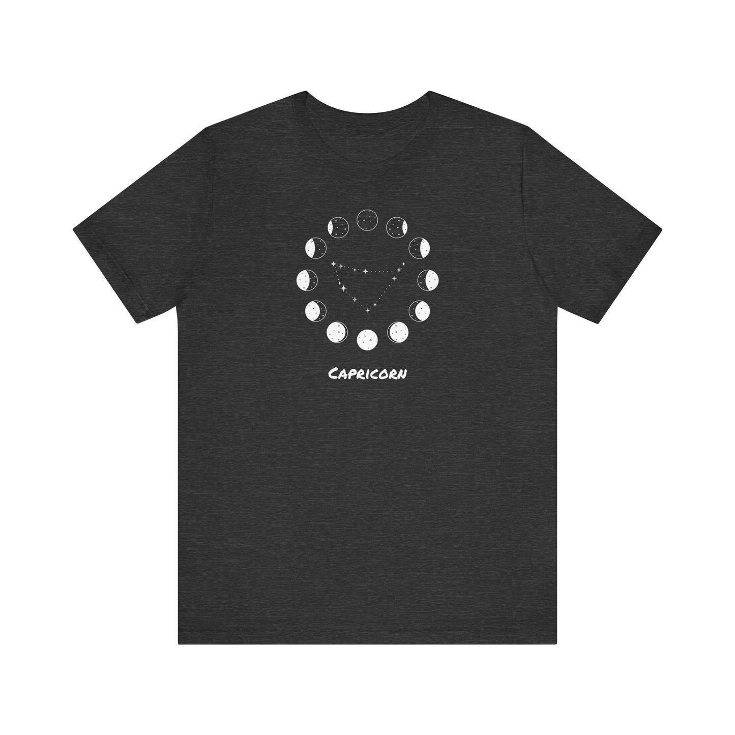 Capricorn Moon Phase T-Shirt | Fun Capricorn T-Shirt | Zodiac T-Shirt | Zodiac Sign Shirt | Astrology | Star Sign | Unisex Jersey Short Sleeve Tee