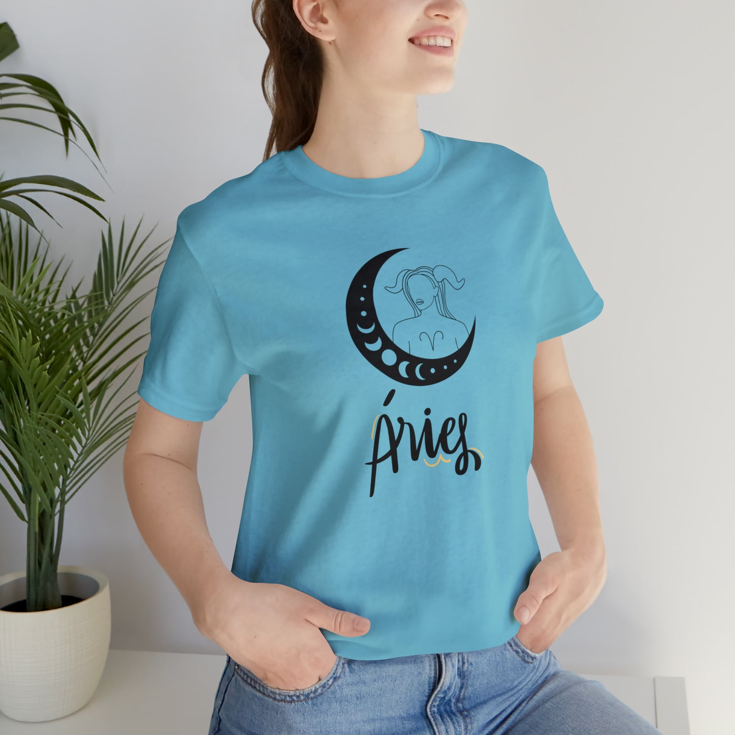 Aries Moon Goddess AF T-Shirt | Fun Aries T-Shirt | Zodiac T-Shirt | Zodiac Sign Shirt | Astrology | Star Sign | Unisex Jersey Short Sleeve Tee