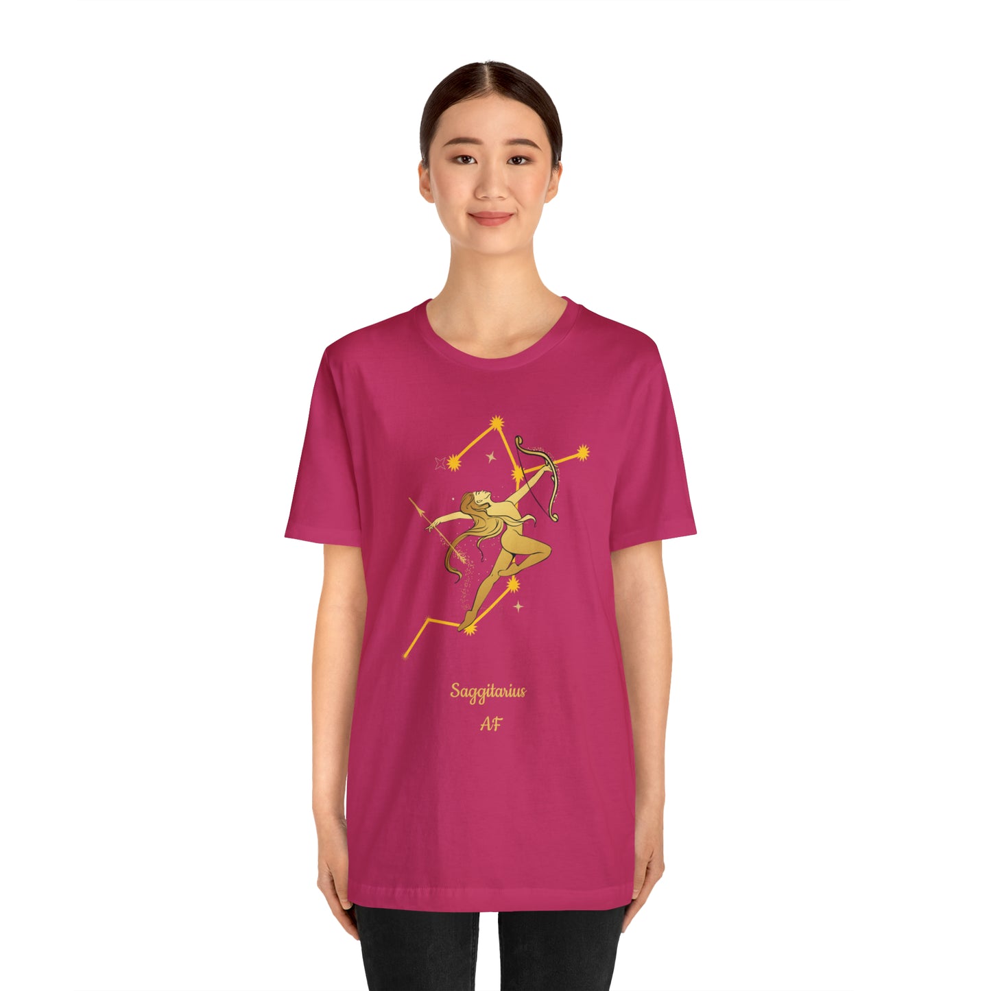 Sagittarius Nymph & Stars T-Shirt | Fun Sagittarius T-Shirt | Zodiac T-Shirt | Zodiac Sign Shirt | Astrology | Star Sign | Unisex Jersey Short Sleeve Tee