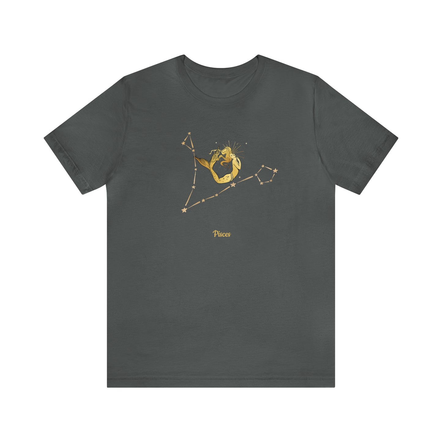 Pisces Stars & Mermaid T-Shirt | Fun Pisces T-Shirt | Zodiac T-Shirt | Zodiac Sign Shirt | Astrology | Star Sign | Unisex Jersey Short Sleeve Tee