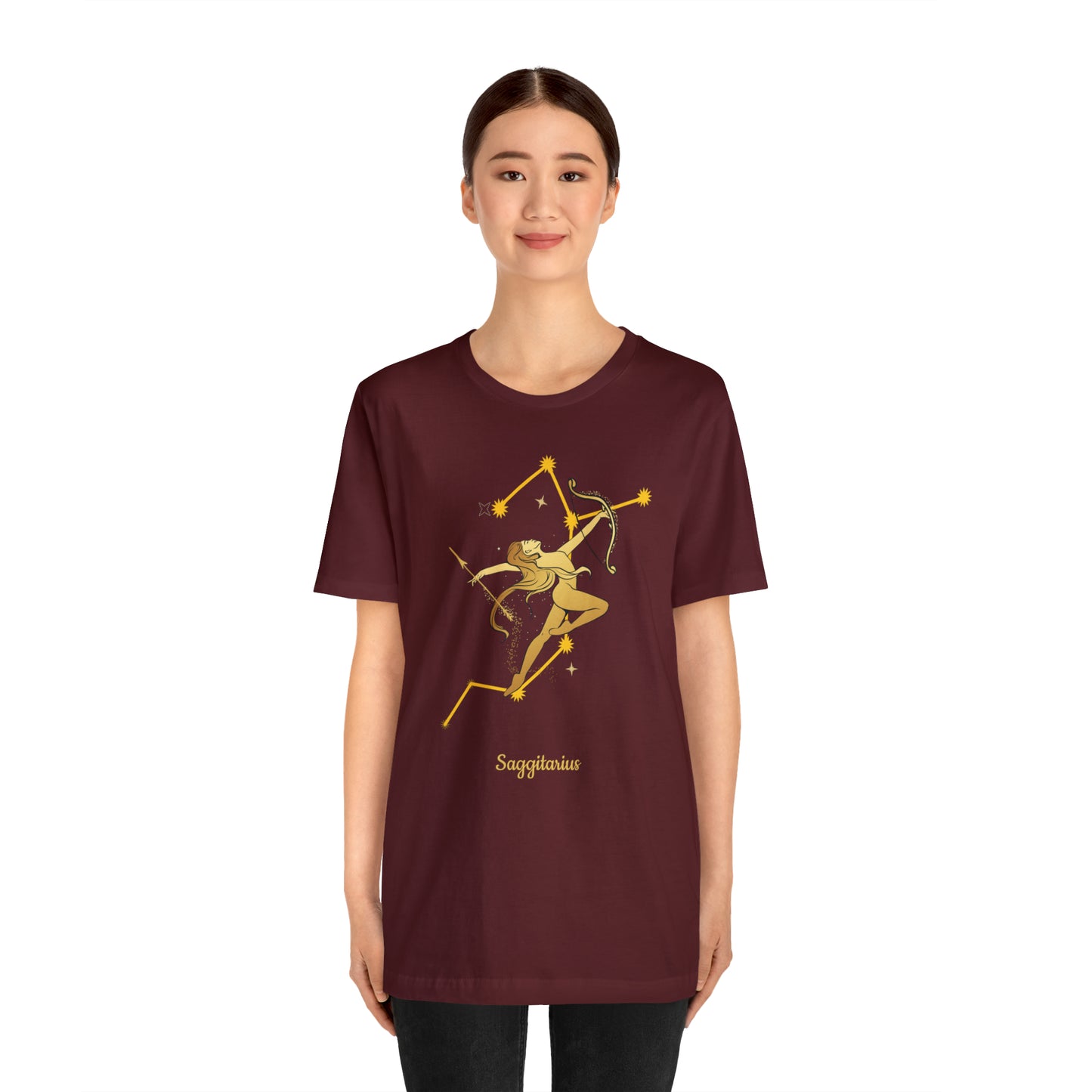 Sagittarius Nymph & Stars T-Shirt | Fun Sagittarius T-Shirt | Zodiac T-Shirt | Zodiac Sign Shirt | Astrology | Star Sign | Unisex Jersey Short Sleeve Tee