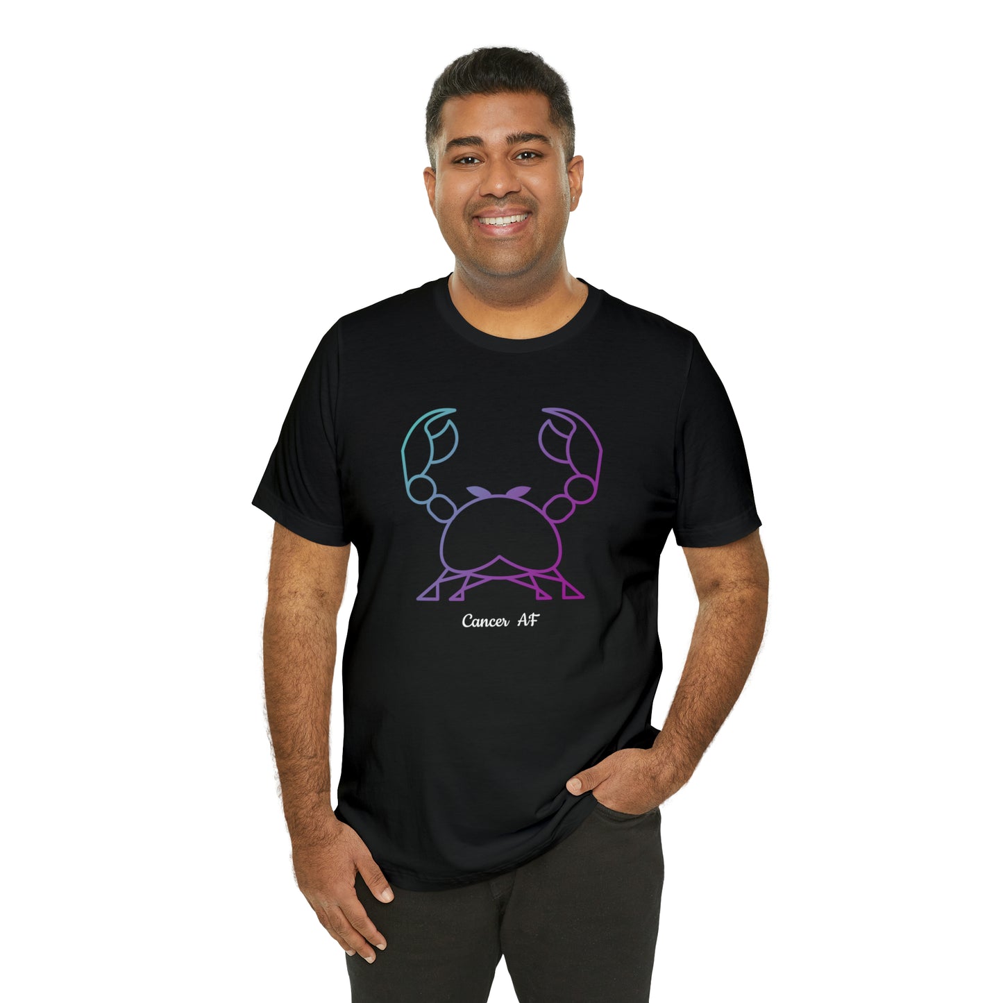 Cancer AF T-Shirt | Fun Cancer Crab T-Shirt | Zodiac T-Shirt | Zodiac Sign Shirt | Astrology | Star Sign | Unisex Jersey Short Sleeve Tee
