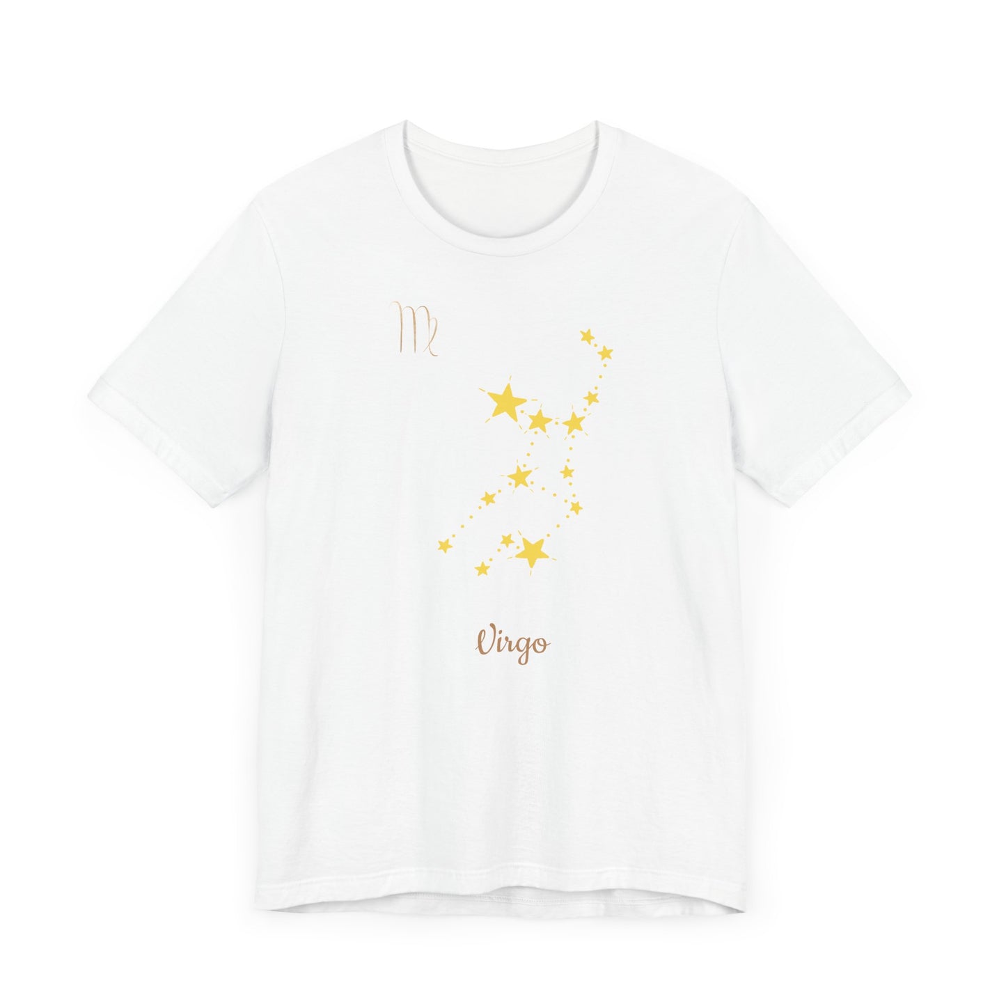 Virgo Symbol T-Shirt And Stars | Fun Virgo T-Shirt | Zodiac T-Shirt | Zodiac Sign Shirt | Astrology | Star Sign | Unisex Jersey Short Sleeve Tee