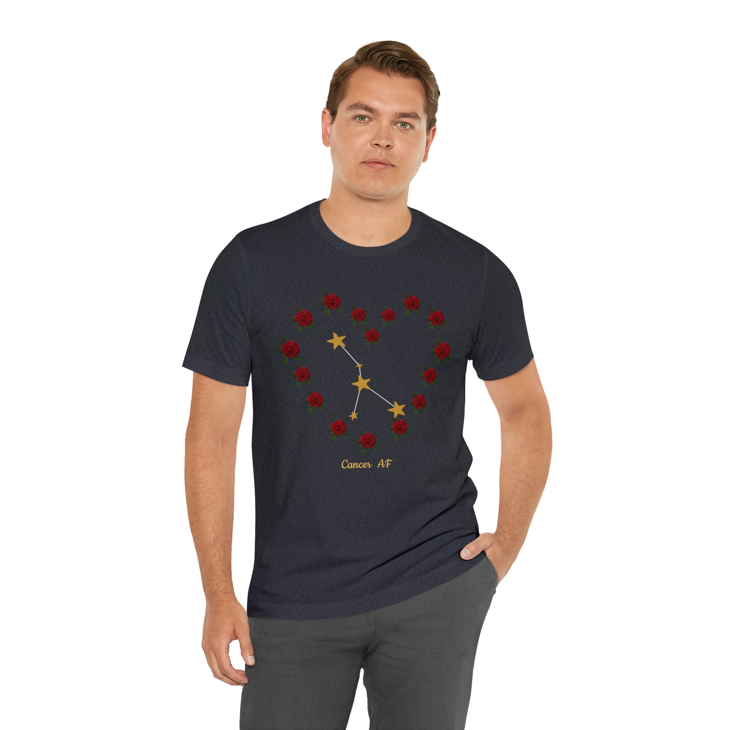Cancer AF Rose T-Shirt | Fun Cancer T-Shirt | Zodiac T-Shirt | Zodiac Sign Shirt | Astrology | Star Sign | Unisex Jersey Short Sleeve Tee