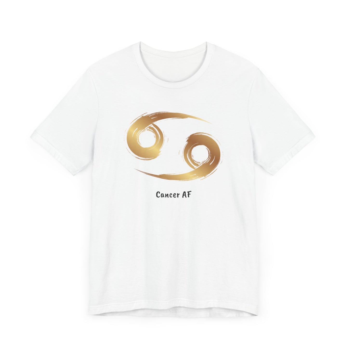 Cancer AF Symbol T-Shirt White | Fun Cancer T-Shirt | Zodiac T-Shirt | Zodiac Sign Shirt | Astrology | Star Sign | Unisex Jersey Short Sleeve Tee