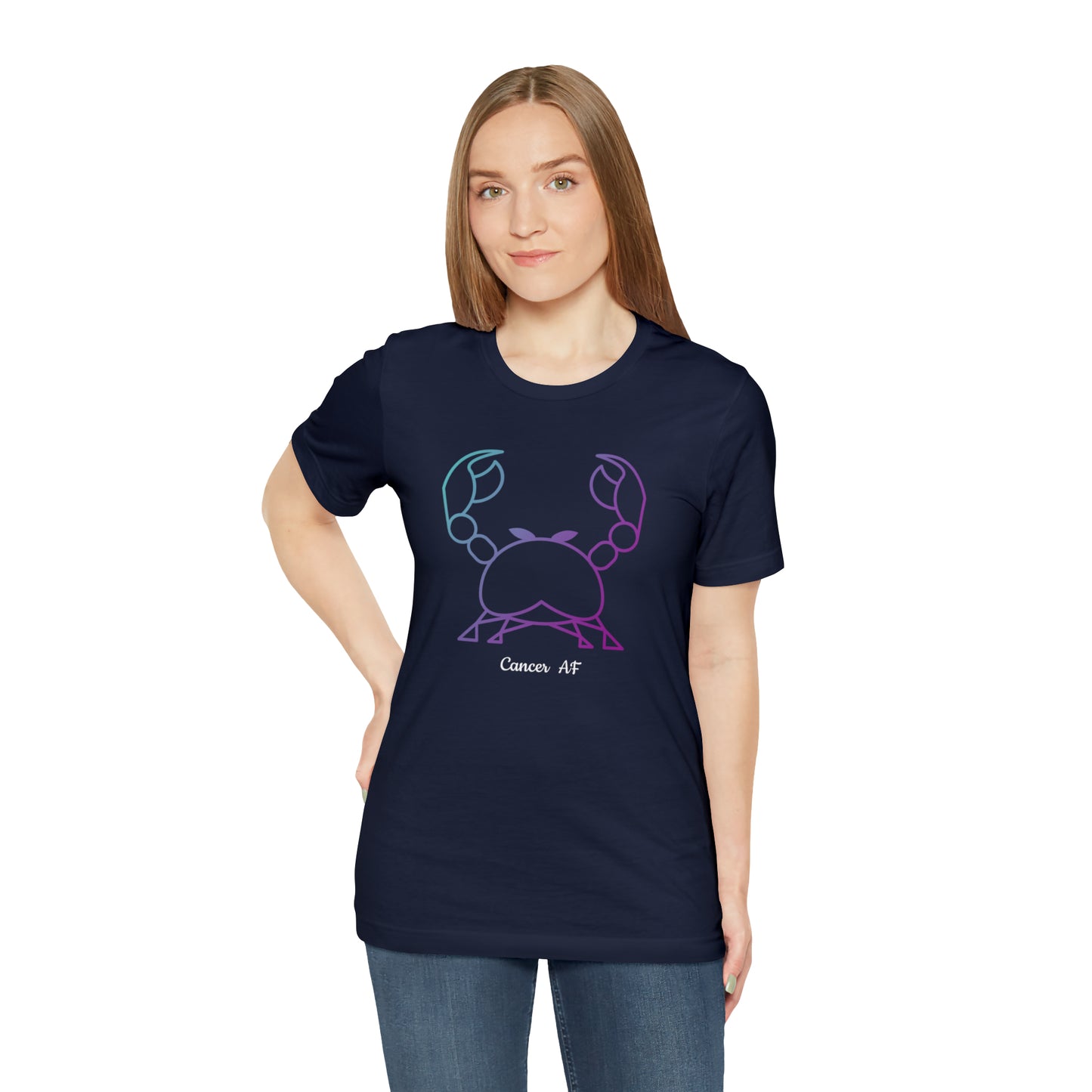 Cancer AF T-Shirt | Fun Cancer Crab T-Shirt | Zodiac T-Shirt | Zodiac Sign Shirt | Astrology | Star Sign | Unisex Jersey Short Sleeve Tee