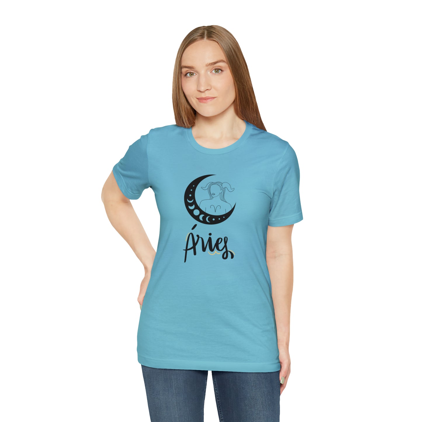 Aries Moon Goddess AF T-Shirt | Fun Aries T-Shirt | Zodiac T-Shirt | Zodiac Sign Shirt | Astrology | Star Sign | Unisex Jersey Short Sleeve Tee