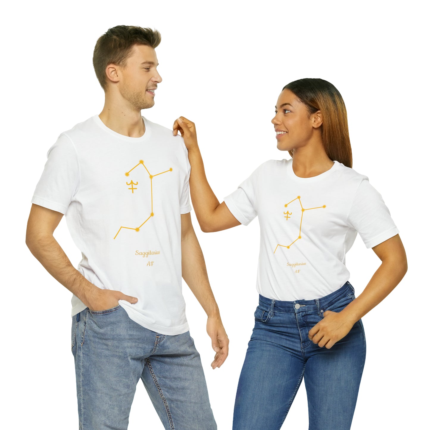 Sagittarius Symbol & Stars AF T-Shirt | Fun Sagittarius T-Shirt | Zodiac T-Shirt | Zodiac Sign Shirt | Astrology | Star Sign | Unisex Jersey Short Sleeve Tee