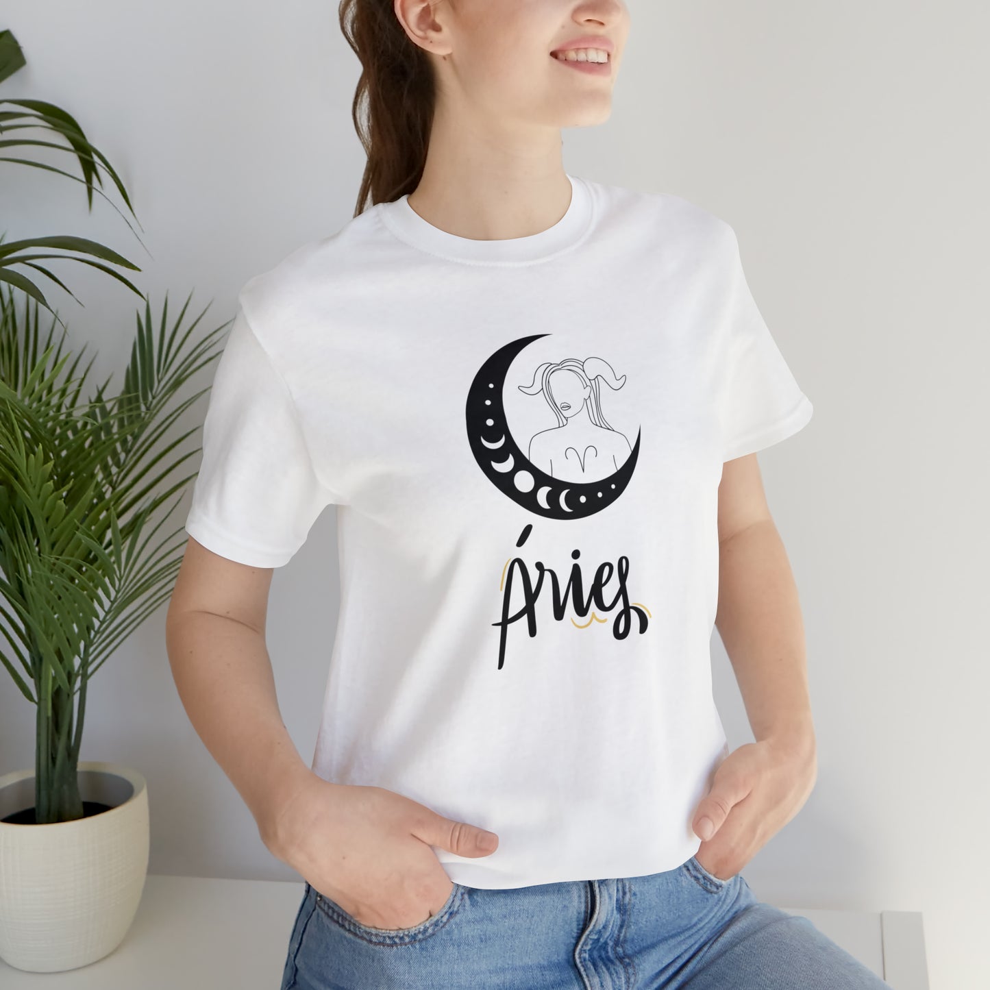Aries Moon Goddess AF T-Shirt | Fun Aries T-Shirt | Zodiac T-Shirt | Zodiac Sign Shirt | Astrology | Star Sign | Unisex Jersey Short Sleeve Tee