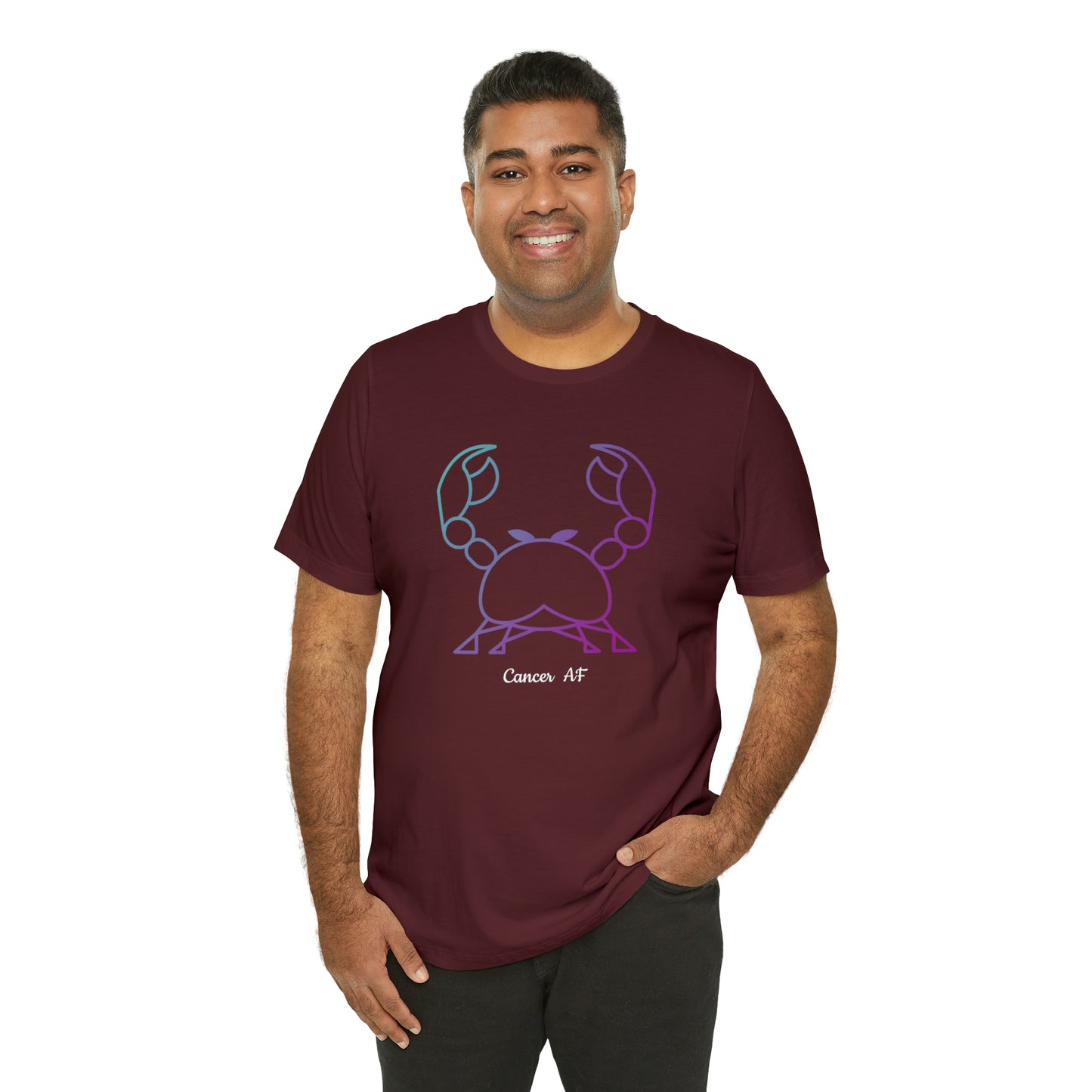 Cancer AF T-Shirt | Fun Cancer Crab T-Shirt | Zodiac T-Shirt | Zodiac Sign Shirt | Astrology | Star Sign | Unisex Jersey Short Sleeve Tee