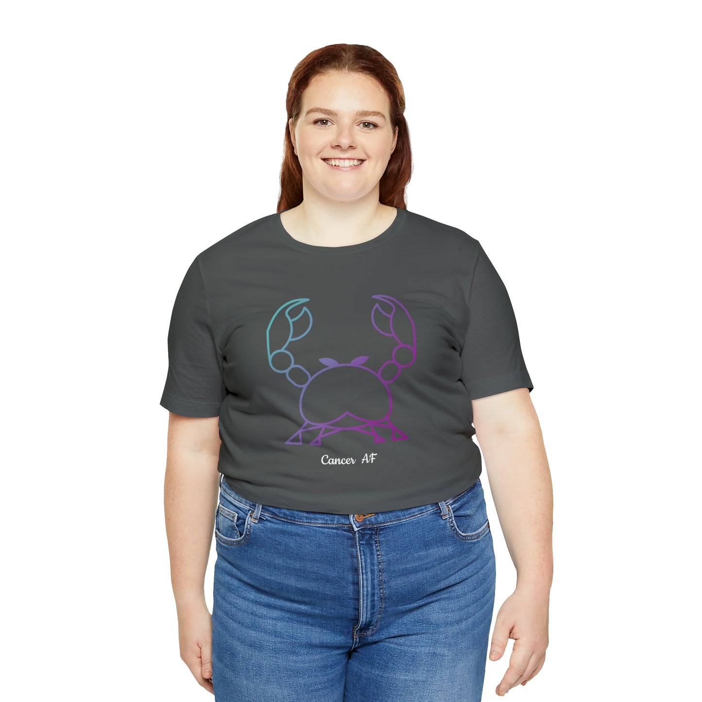 Cancer AF T-Shirt | Fun Cancer Crab T-Shirt | Zodiac T-Shirt | Zodiac Sign Shirt | Astrology | Star Sign | Unisex Jersey Short Sleeve Tee