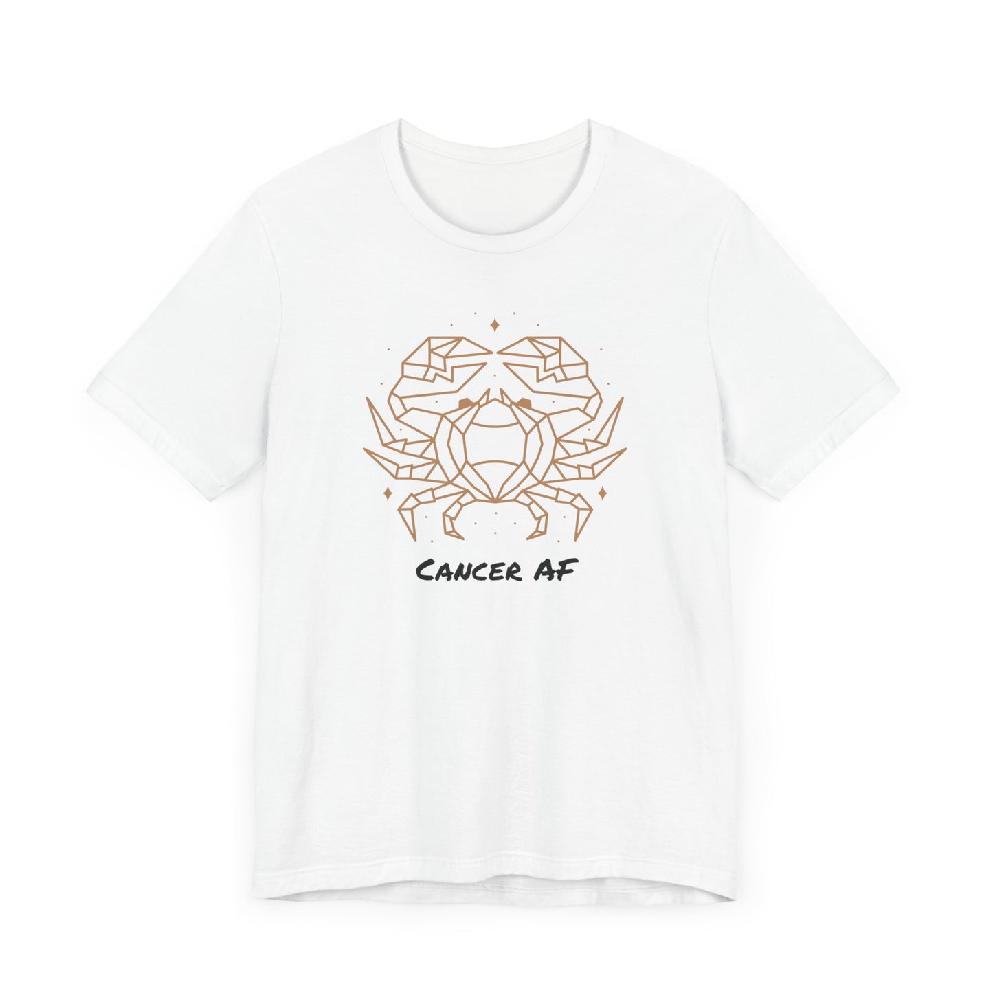 Cancer AF Crab Symbol T-Shirt White | Fun Cancer T-Shirt | Zodiac T-Shirt | Zodiac Sign Shirt | Astrology | Star Sign | Unisex Jersey Short Sleeve Tee