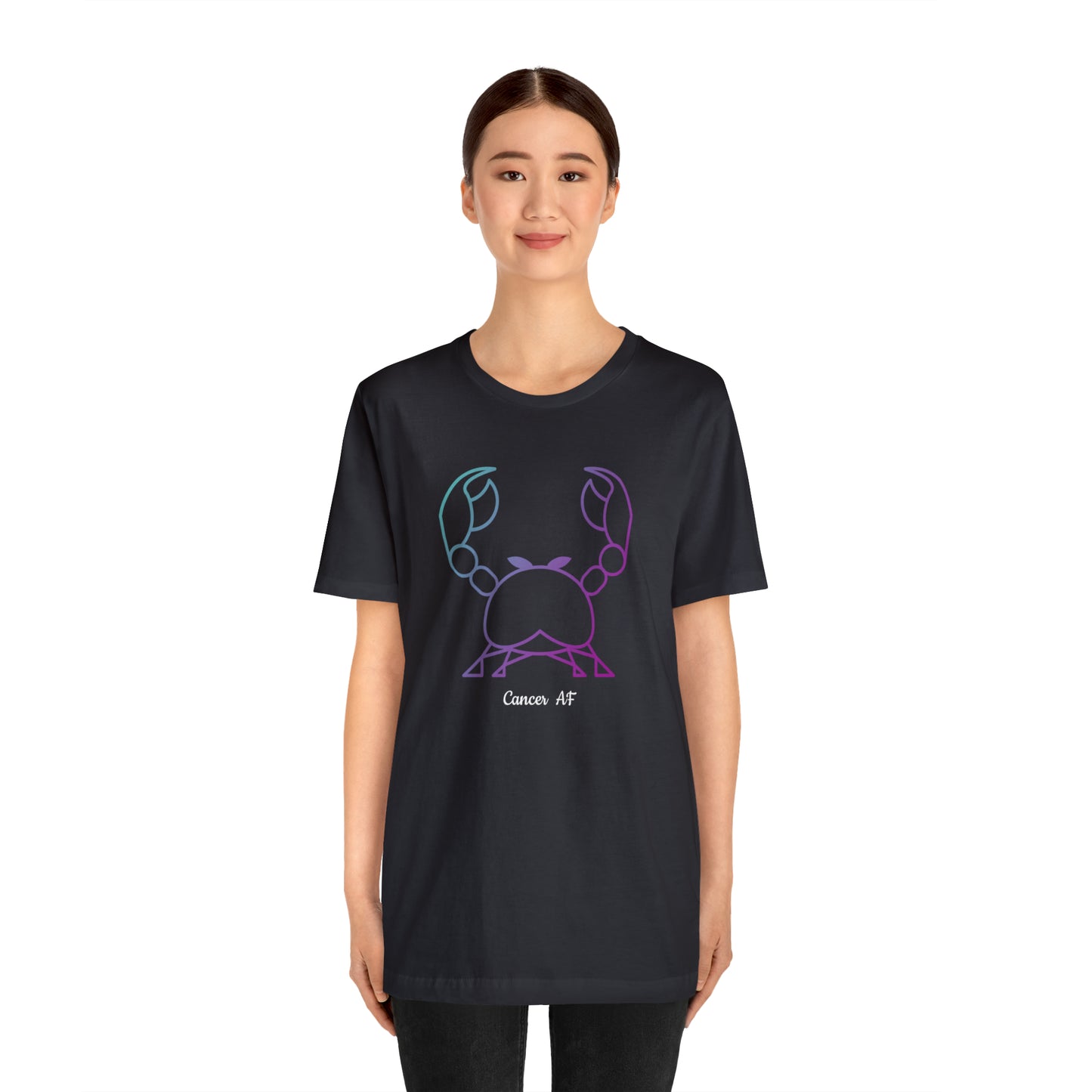 Cancer AF T-Shirt | Fun Cancer Crab T-Shirt | Zodiac T-Shirt | Zodiac Sign Shirt | Astrology | Star Sign | Unisex Jersey Short Sleeve Tee