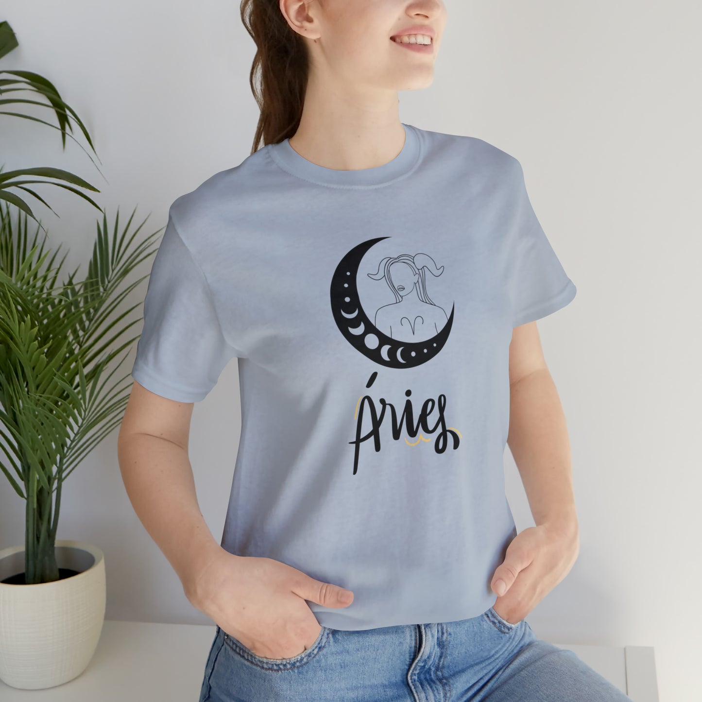 Aries Moon Goddess AF T-Shirt | Fun Aries T-Shirt | Zodiac T-Shirt | Zodiac Sign Shirt | Astrology | Star Sign | Unisex Jersey Short Sleeve Tee