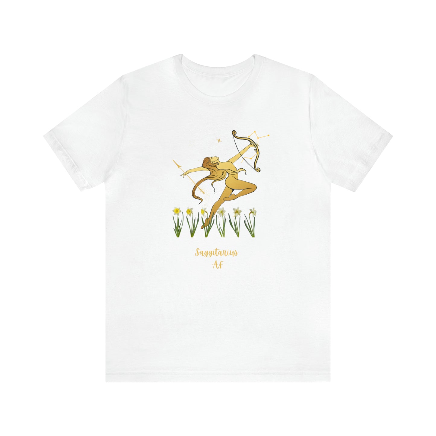 Sagittarius Nymph & Stars AF T-Shirt | Fun Sagittarius T-Shirt | Zodiac T-Shirt | Zodiac Sign Shirt | Astrology | Star Sign | Unisex Jersey Short Sleeve Tee