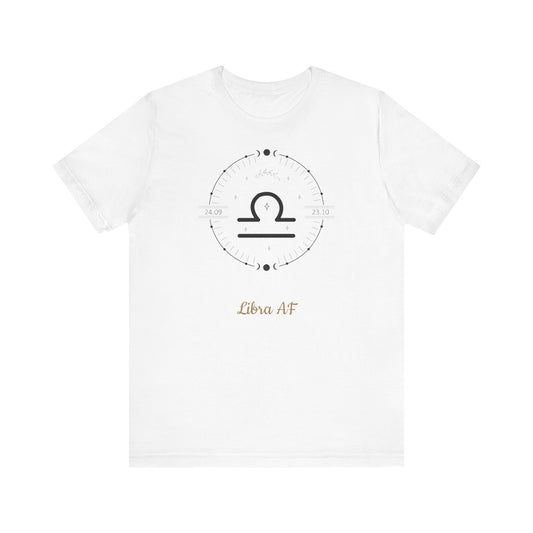 Libra AF Black Symbol T-Shirt | Fun Libra T-Shirt | Zodiac T-Shirt | Zodiac Sign Shirt | Astrology | Star Sign | Unisex Jersey Short Sleeve Tee