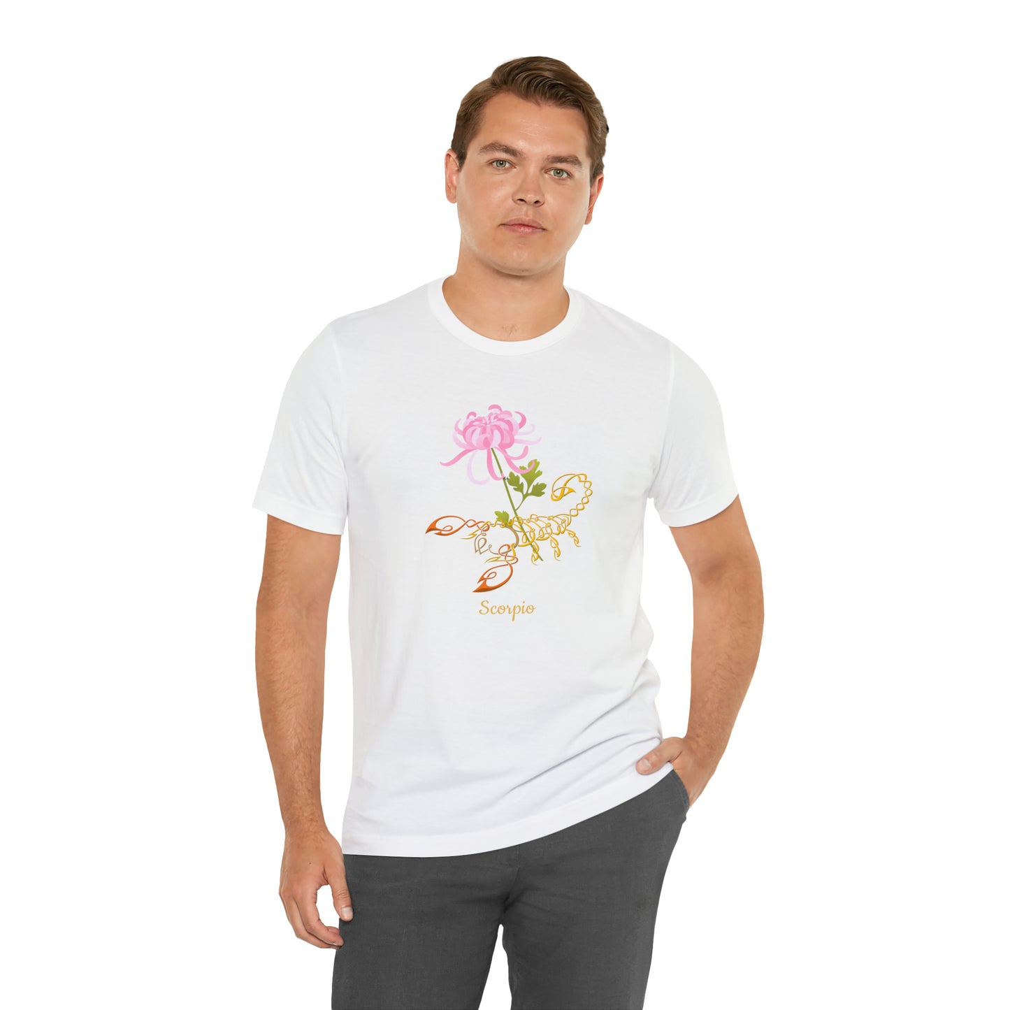 Scorpion & Flower AF T-Shirt | Fun Scorpio T-Shirt | Zodiac T-Shirt | Zodiac Sign Shirt | Astrology | Star Sign | Unisex Jersey Short Sleeve Tee