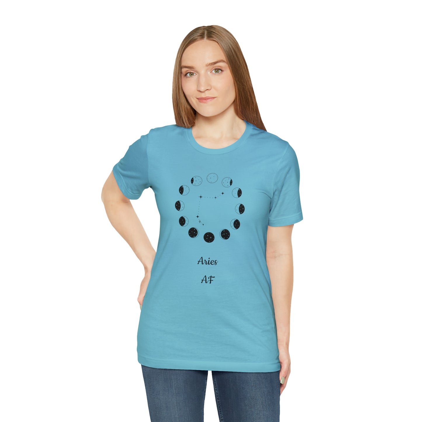 Aries Moon Cycle AF T-Shirt | Fun Aries T-Shirt | Zodiac T-Shirt | Zodiac Sign Shirt | Astrology | Star Sign | Unisex Jersey Short Sleeve Tee