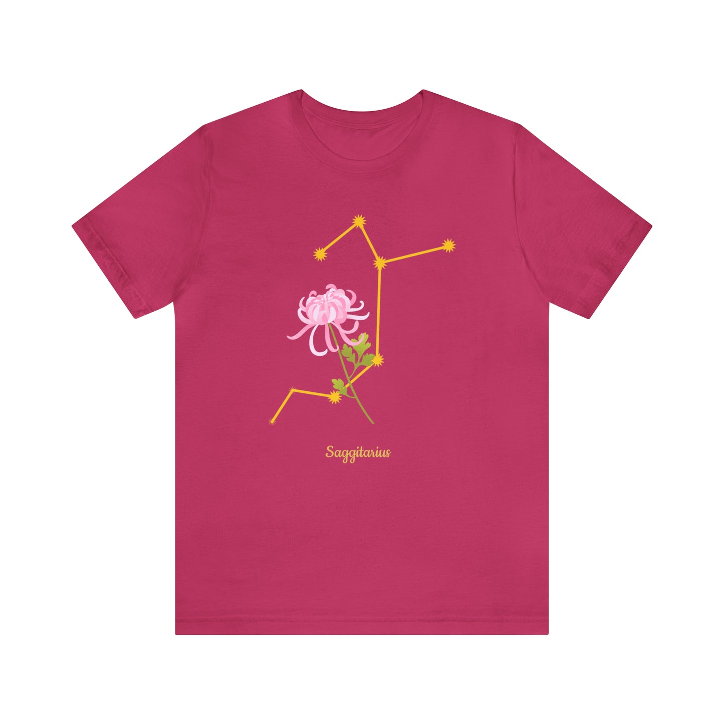 Sagittarius Flower & Stars T-Shirt | Fun Sagittarius T-Shirt | Zodiac T-Shirt | Zodiac Sign Shirt | Astrology | Star Sign | Unisex Jersey Short Sleeve Tee