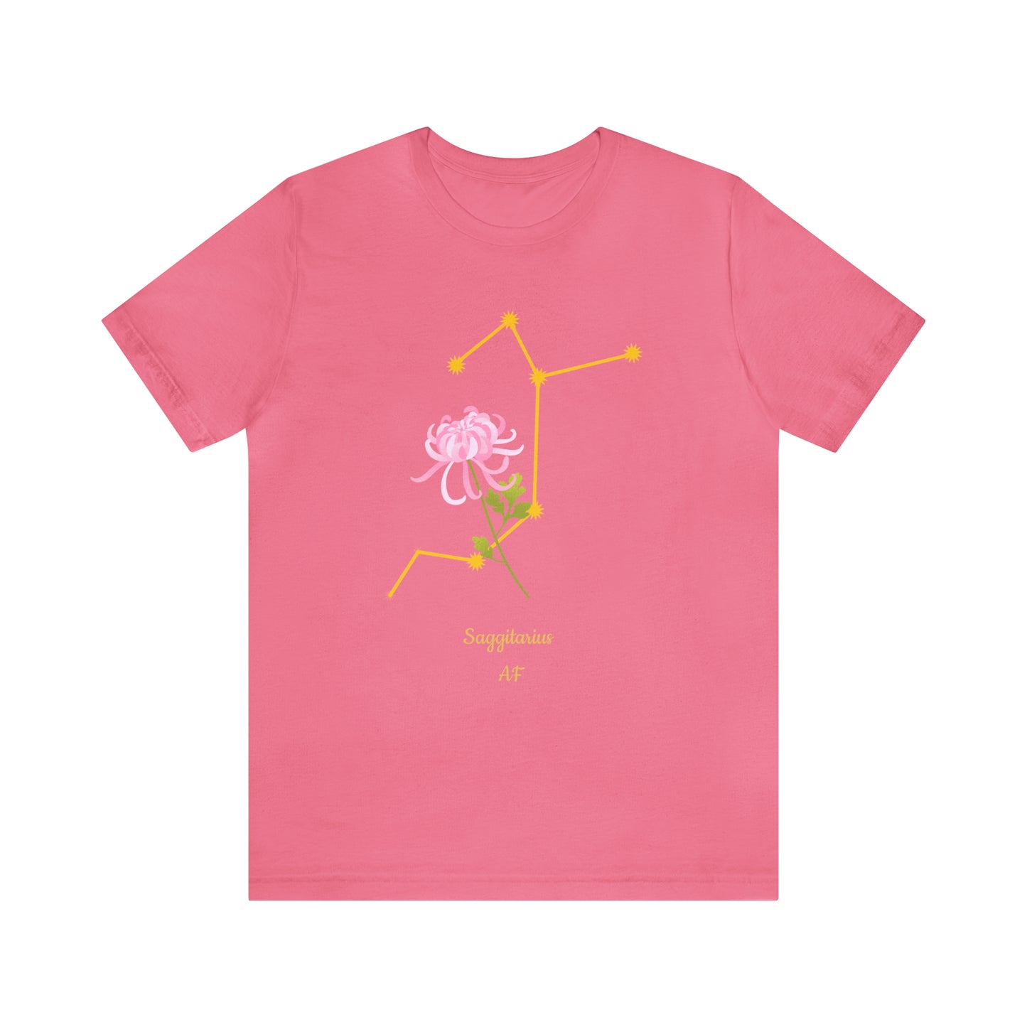Sagittarius Flower & Stars AF T-Shirt | Fun Sagittarius T-Shirt | Zodiac T-Shirt | Zodiac Sign Shirt | Astrology | Star Sign | Unisex Jersey Short Sleeve Tee