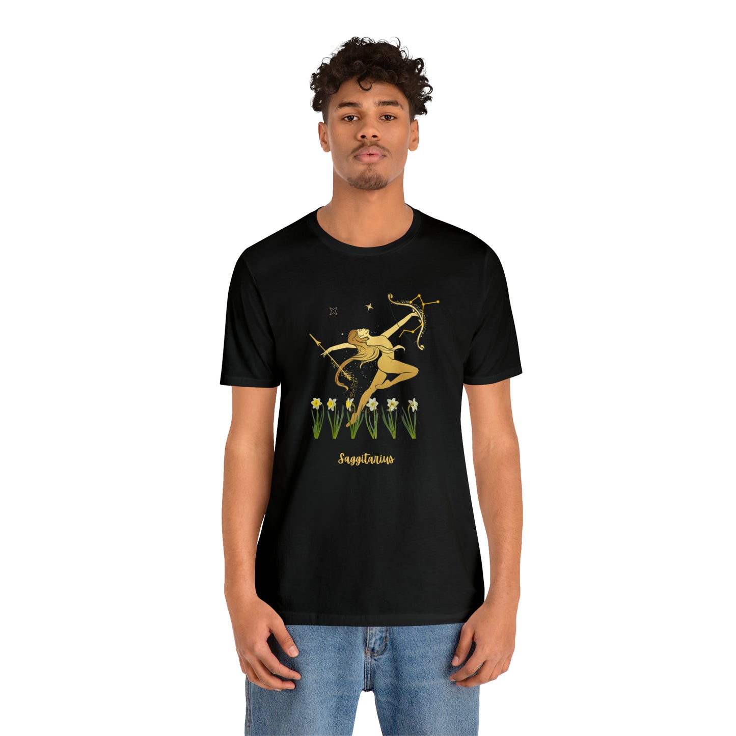 Sagittarius Nymph & Stars T-Shirt | Fun Sagittarius T-Shirt | Zodiac T-Shirt | Zodiac Sign Shirt | Astrology | Star Sign | Unisex Jersey Short Sleeve Tee