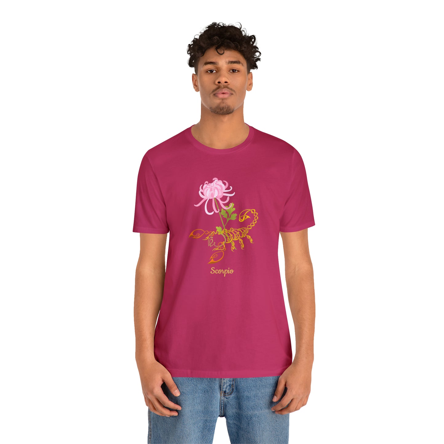 Scorpion & Flower AF T-Shirt | Fun Scorpio T-Shirt | Zodiac T-Shirt | Zodiac Sign Shirt | Astrology | Star Sign | Unisex Jersey Short Sleeve Tee