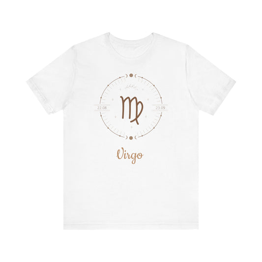 Virgo Symbol T-Shirt And Dial | Fun Virgo T-Shirt | Zodiac T-Shirt | Zodiac Sign Shirt | Astrology | Star Sign | Unisex Jersey Short Sleeve TeeUnisex Jersey Short Sleeve Tee