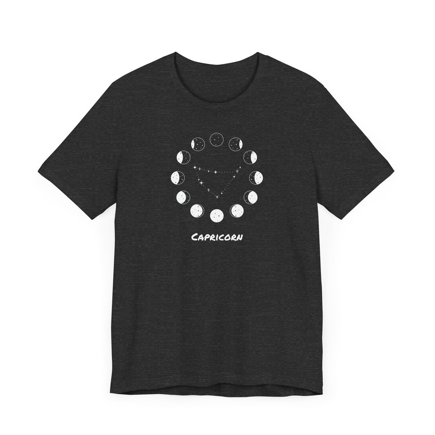 Capricorn Moon Phase T-Shirt | Fun Capricorn T-Shirt | Zodiac T-Shirt | Zodiac Sign Shirt | Astrology | Star Sign | Unisex Jersey Short Sleeve Tee