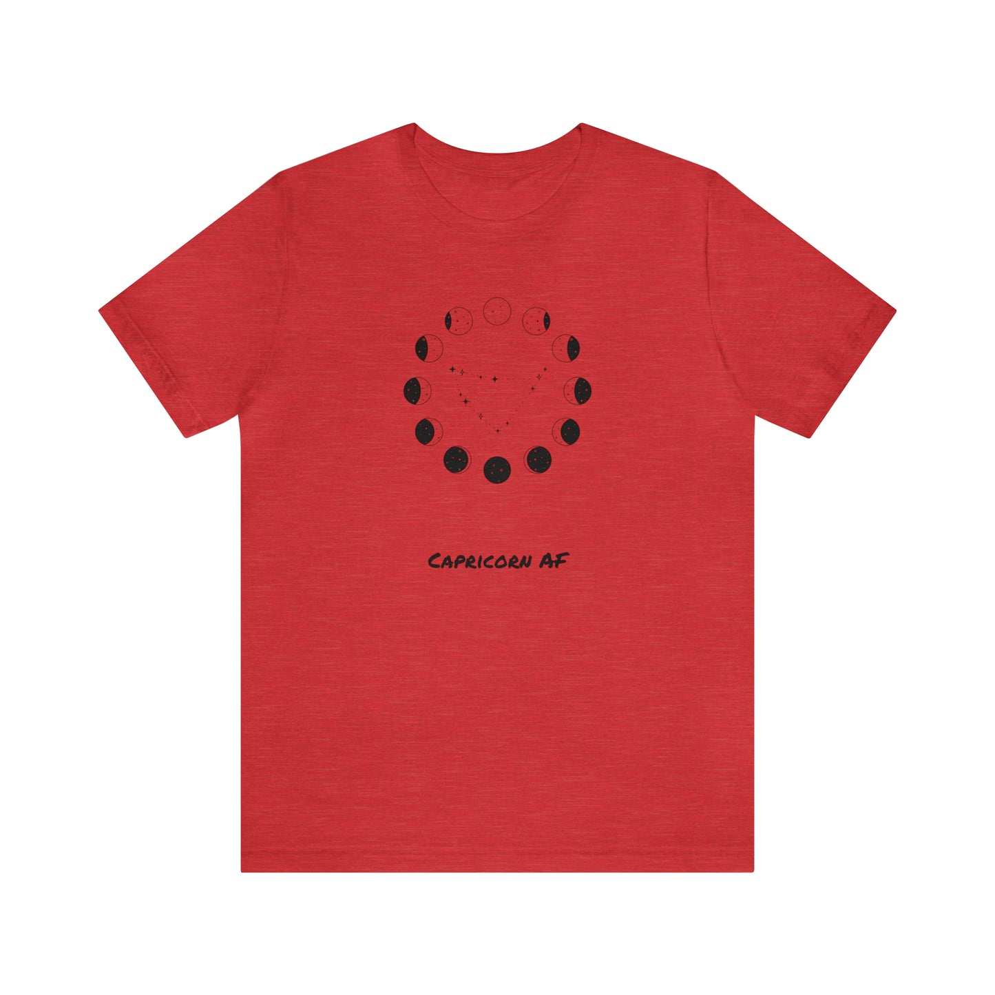 Capricorn AF Moon Phase T-Shirt | Fun Capricorn T-Shirt | Zodiac T-Shirt | Zodiac Sign Shirt | Astrology | Star Sign | Unisex Jersey Short Sleeve Tee