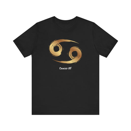 Cancer AF Symbol T-Shirt | Fun Cancer T-Shirt | Zodiac T-Shirt | Zodiac Sign Shirt | Astrology | Star Sign | Unisex Jersey Short Sleeve Tee