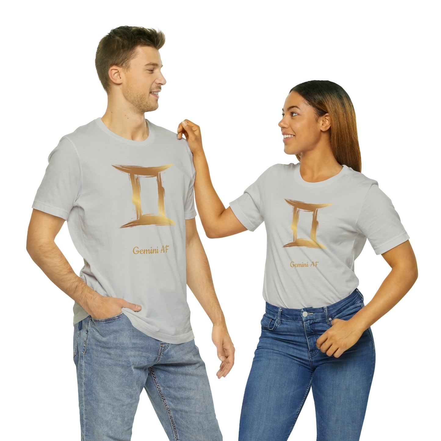 Gemini Symbol AF T-Shirt | Fun Gemini T-Shirt | Zodiac T-Shirt | Zodiac Sign Shirt | Astrology | Star Sign | Unisex Jersey Short Sleeve Tee