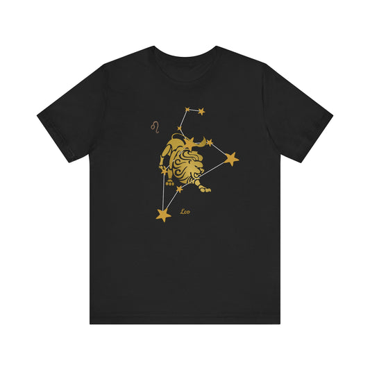 Leo Lion Symbol White Line T-Shirt | Fun Leo T-Shirt | Zodiac T-Shirt | Zodiac Sign Shirt | Astrology | Star Sign | Unisex Jersey Short Sleeve Tee