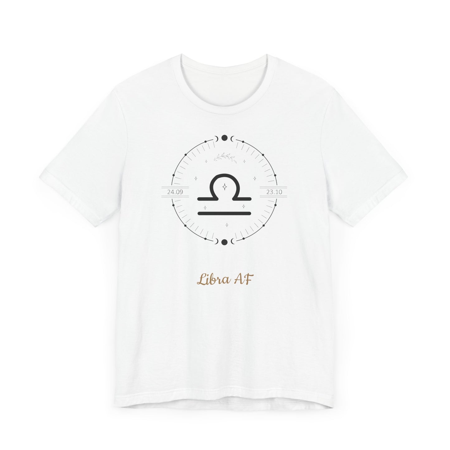 Libra AF Black Symbol T-Shirt | Fun Libra T-Shirt | Zodiac T-Shirt | Zodiac Sign Shirt | Astrology | Star Sign | Unisex Jersey Short Sleeve Tee
