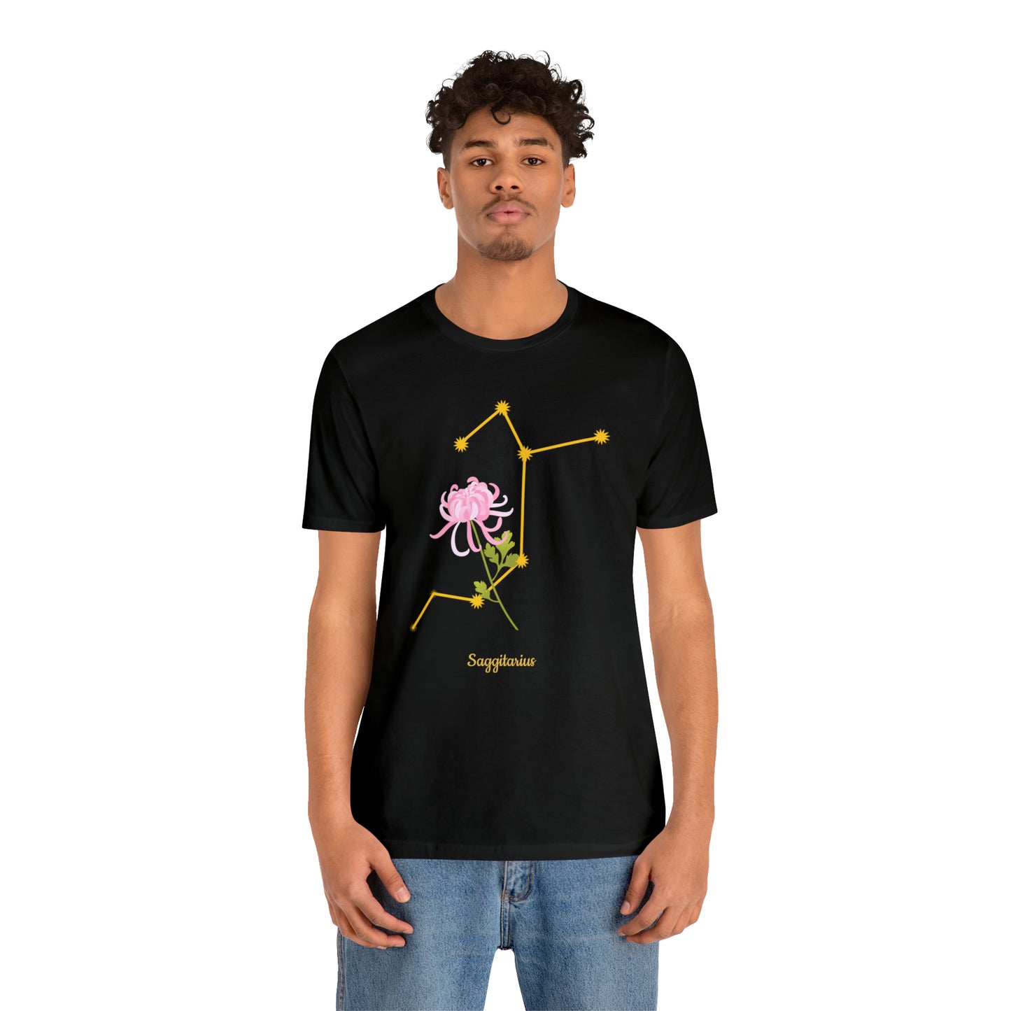 Sagittarius Flower & Stars T-Shirt | Fun Sagittarius T-Shirt | Zodiac T-Shirt | Zodiac Sign Shirt | Astrology | Star Sign | Unisex Jersey Short Sleeve Tee