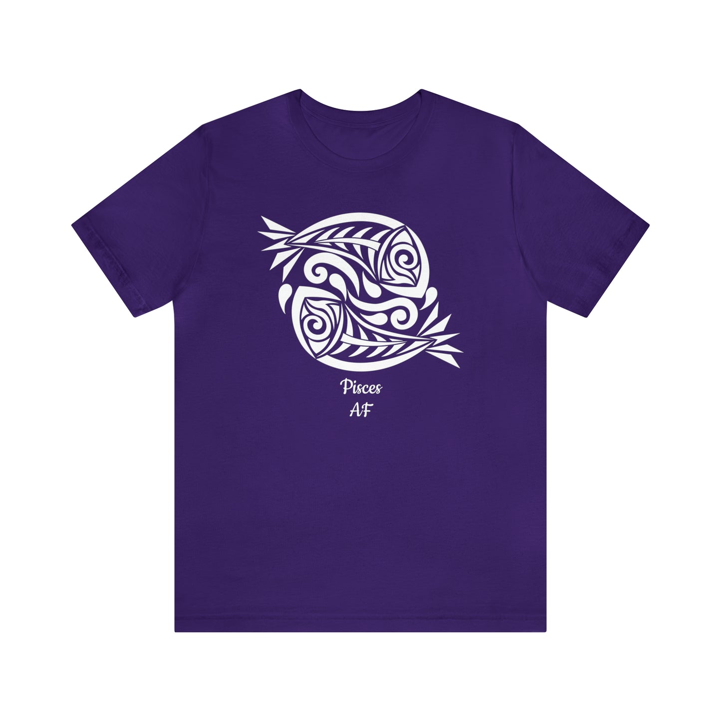 Pisces White Fish AF T-Shirt | Fun Pisces T-Shirt | Zodiac T-Shirt | Zodiac Sign Shirt | Astrology | Star Sign | Unisex Jersey Short Sleeve Tee
